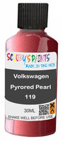 scratch and chip repair for damaged Wheels Volkswagen Pyrored Pearl Red