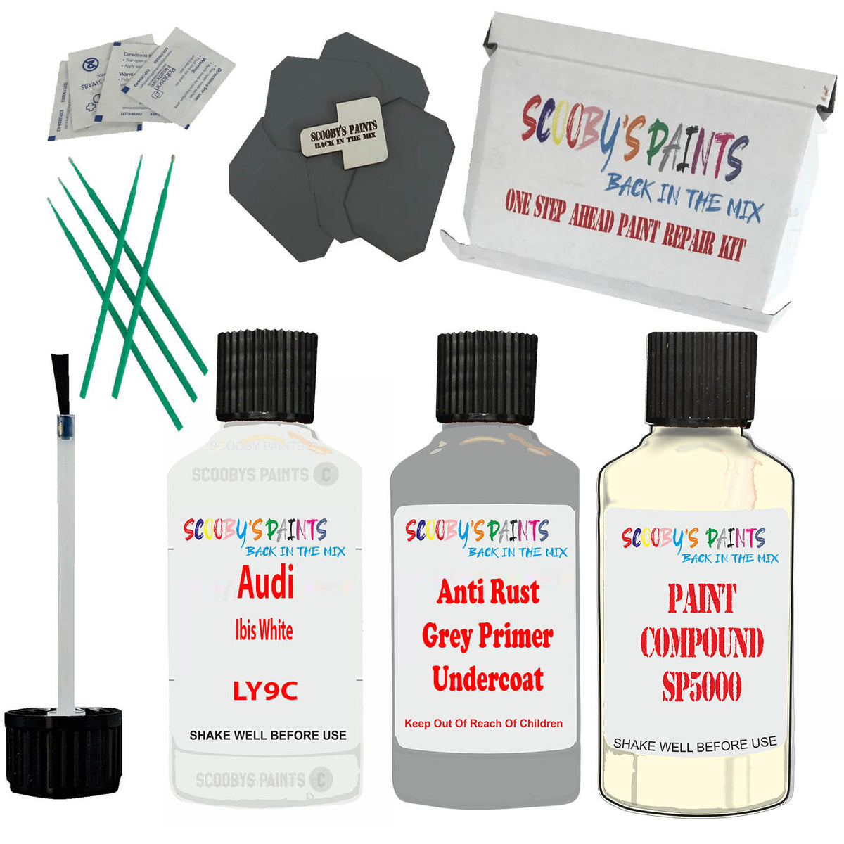 FOR Audi Ibis White Touch Up Paint Code LY9C Scratch Repair Kit Auto