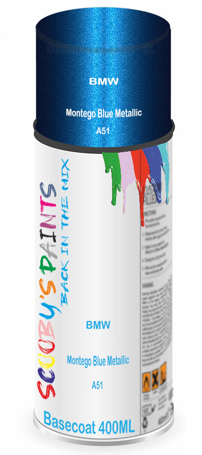 Aerosol Spray Paint For Bmw Montego Blue Metallic A51