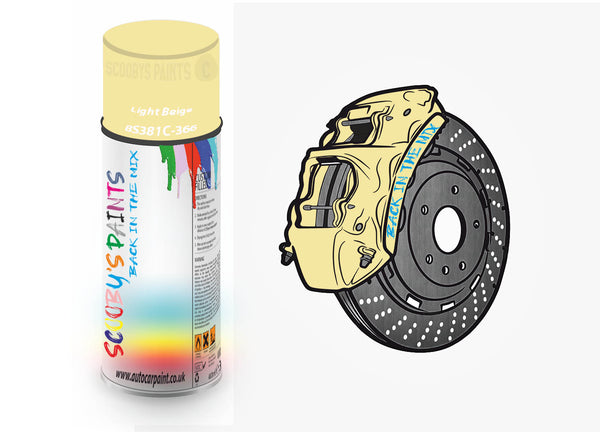 Brake Caliper Paint For Alfa Romeo Light Beige Aerosol Spray Paint BS381c-366