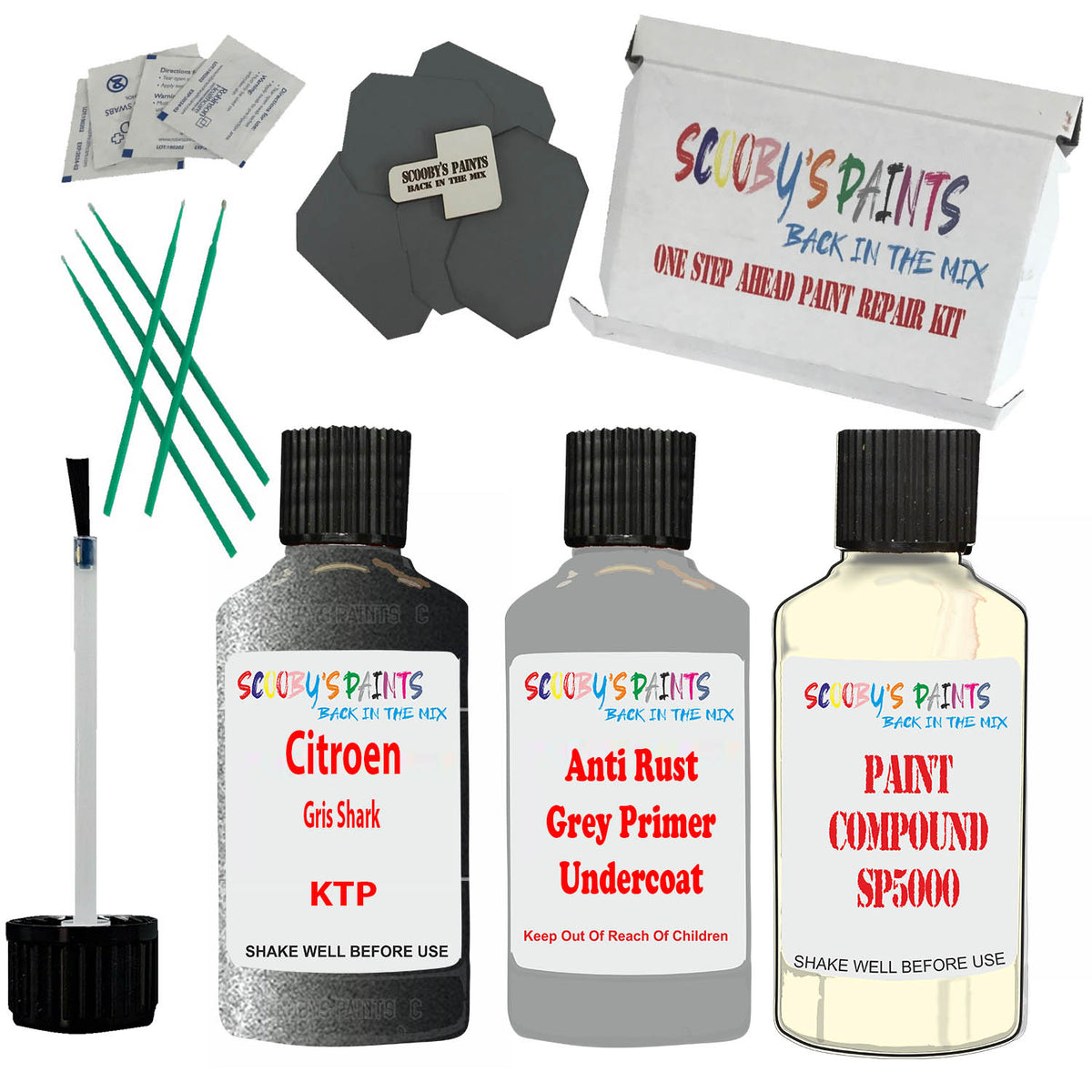 Kit De Retouche Peinture M.A.D Couleur Peugeot Shark Gris - 30ML, Pour Rayures, Origine Allemagne