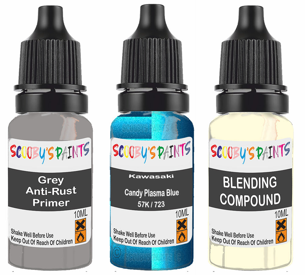 Motorbike Paint For Kawasaki Ninja Zx-14 Candy Plasma Blue Code