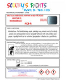 MOONRAKER BLUE Aerosol Spray Paint Code 424 Classic ROVER Model 45/400 SERIES Automotive Restorative Paint Vehicle Touch-Up ROVER 424 Paint Car Restoration DIY Auto Painting Classic Car Refinishing High-Quality Spray Paint Automotive Finish Vehicle Restoration Supplies Custom Car Paint Auto Body Paint Aerosol Can Automotive Refinishing Paint for Classic Cars