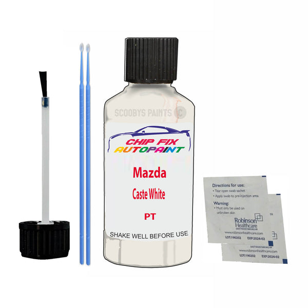 Mazda Caste White Touch Up Paint Code PT Scratch Repair Kit