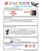 Nissan Nv250 Mocca Brown Znb Health and safety instructions for use
