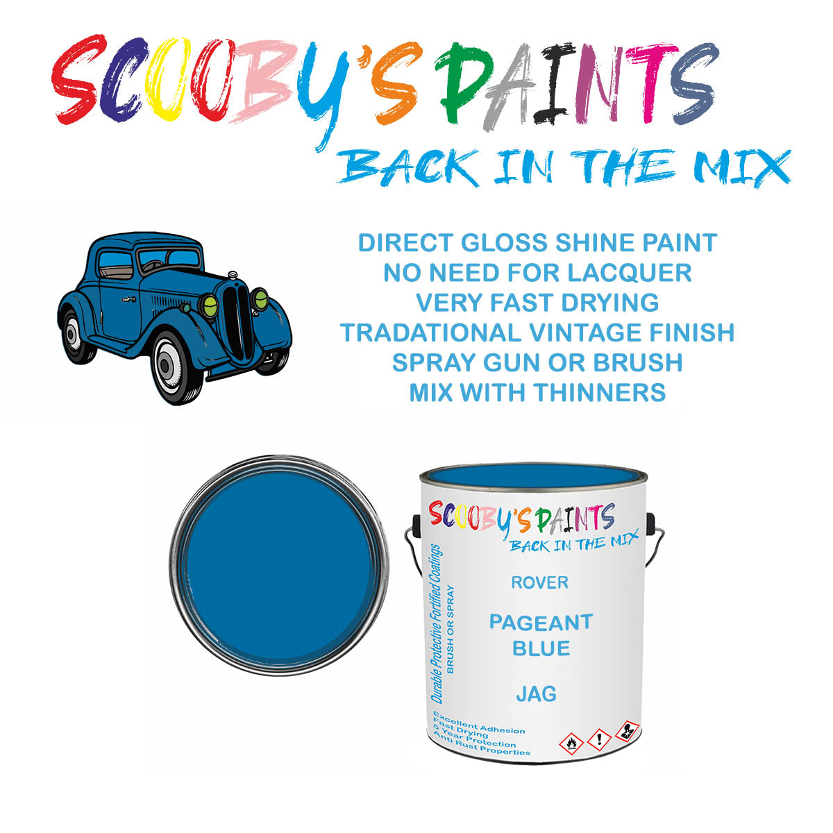 Mixed Paint For Morris Ital, Pageant Blue, Code: Jag, Blue – Auto