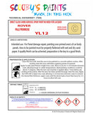 Wolseley PALE PRIMROSE Spray or Brush Paint For Classic Wolseley Model 1500 Restore my Old Wolseley