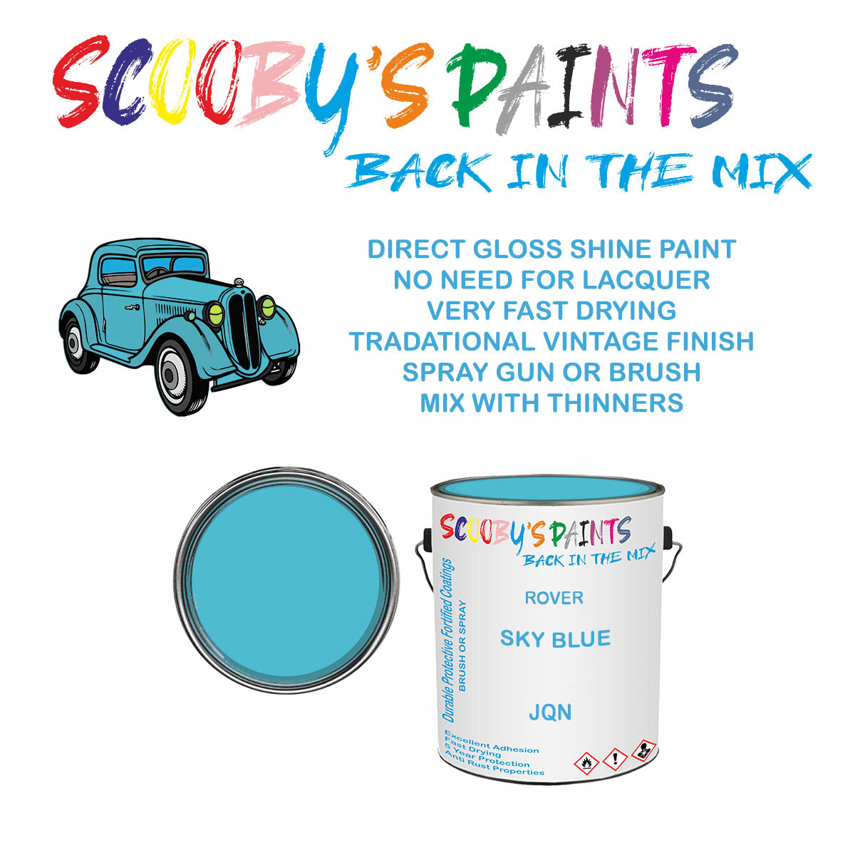 Mixed Paint For Rover Metro, Sky Blue, Code: Jqn, Blue – Auto Car
