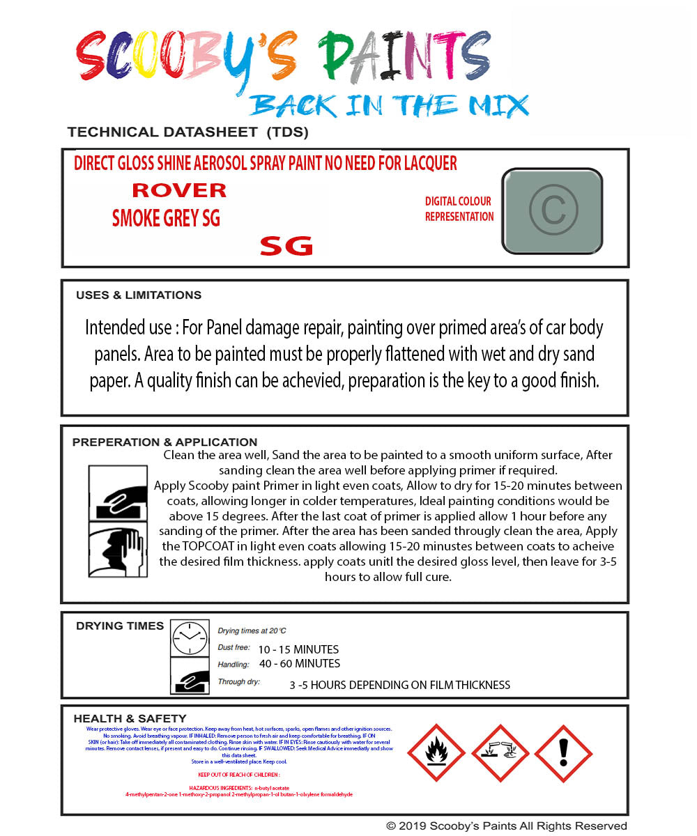 Mixed Paint For Triumph Vitesse Smoke Grey Sg Aerosol Spray SG Auto