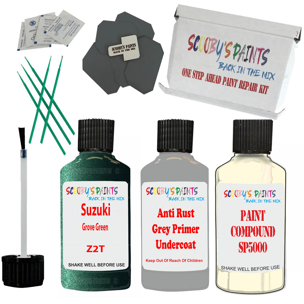 FOR Suzuki Grove Green Touch Up Paint Code Z2T Scratch Repair Kit