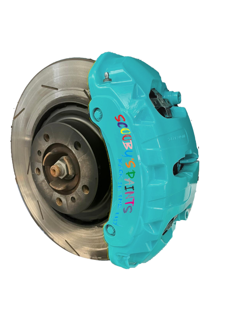 Turquoise Torpedo Brake Caliper High Temperature Spray Paint Aerosol 4