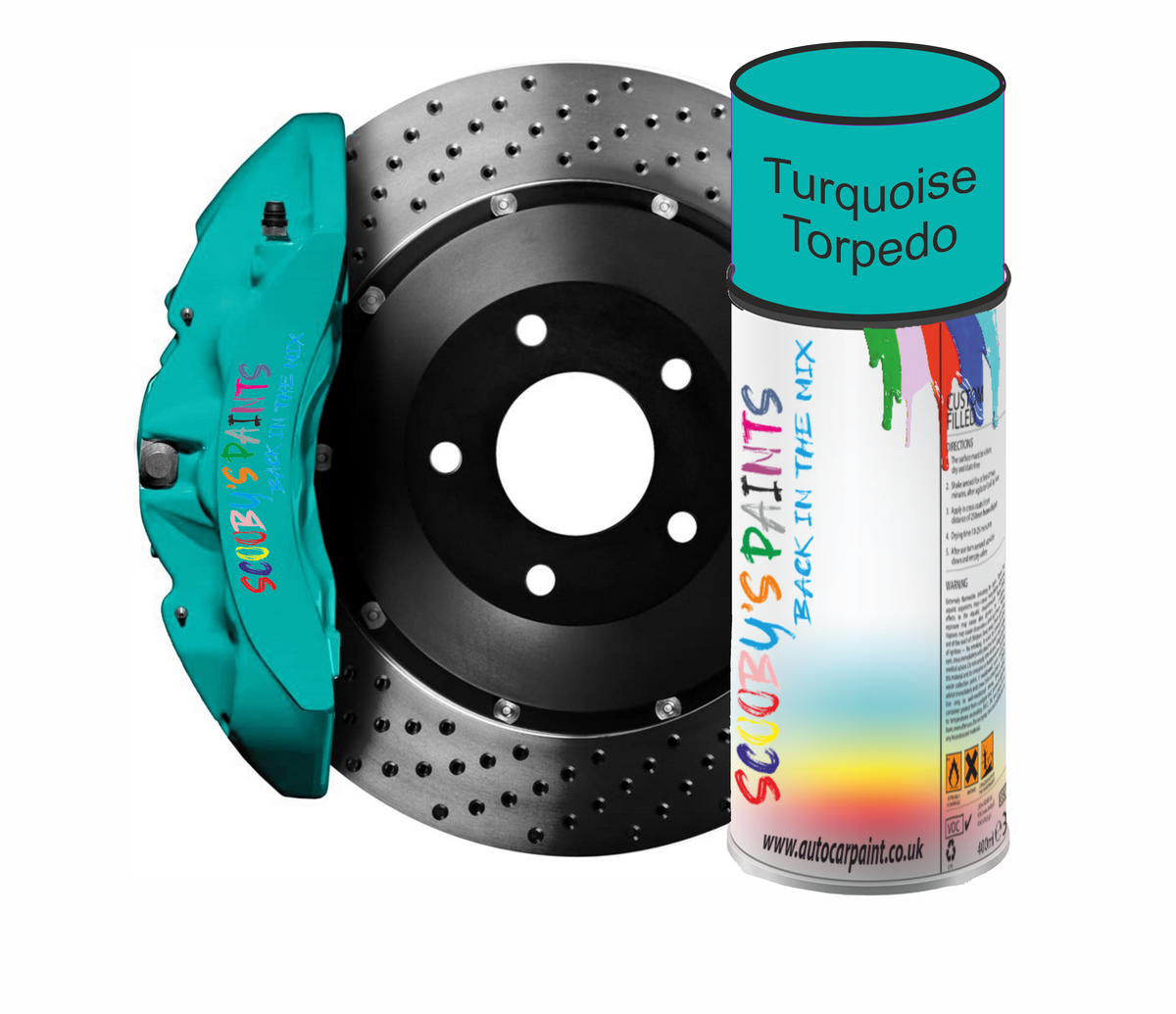 Turquoise Torpedo Brake Caliper High Temperature Spray Paint