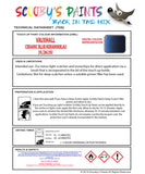 Touch Up Paint Instructions for use Vauxhall Cavalier Monaco Blue Code 29L/286/29U