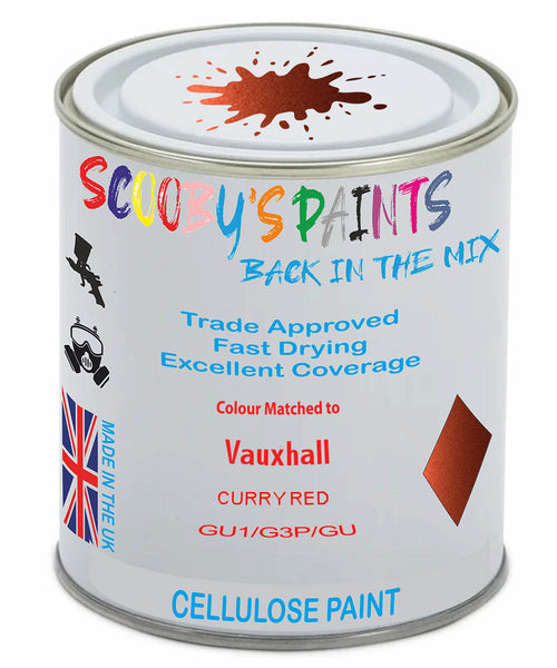Paint Mixed Vauxhall Adam Curry Red 50K/G3P/Gu1 Cellulose Car Spray Paint