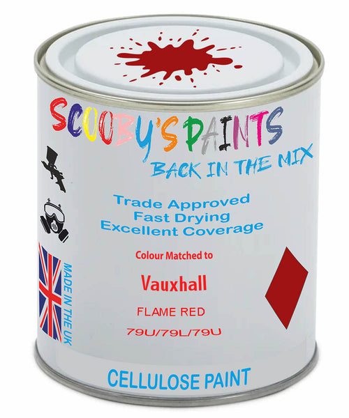 Paint Mixed Vauxhall Kadett Cabrio Flame Red 547/79L/79U Cellulose Car Spray Paint