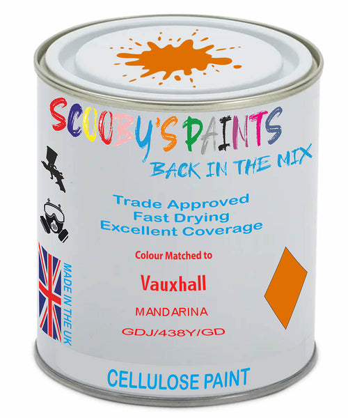Paint Mixed Vauxhall Adam Mandarina 41P/438Y/Gdj Cellulose Car Spray Paint
