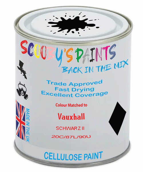Paint Mixed Vauxhall Catera Schwarz Ii 20C/87L/90U Cellulose Car Spray Paint