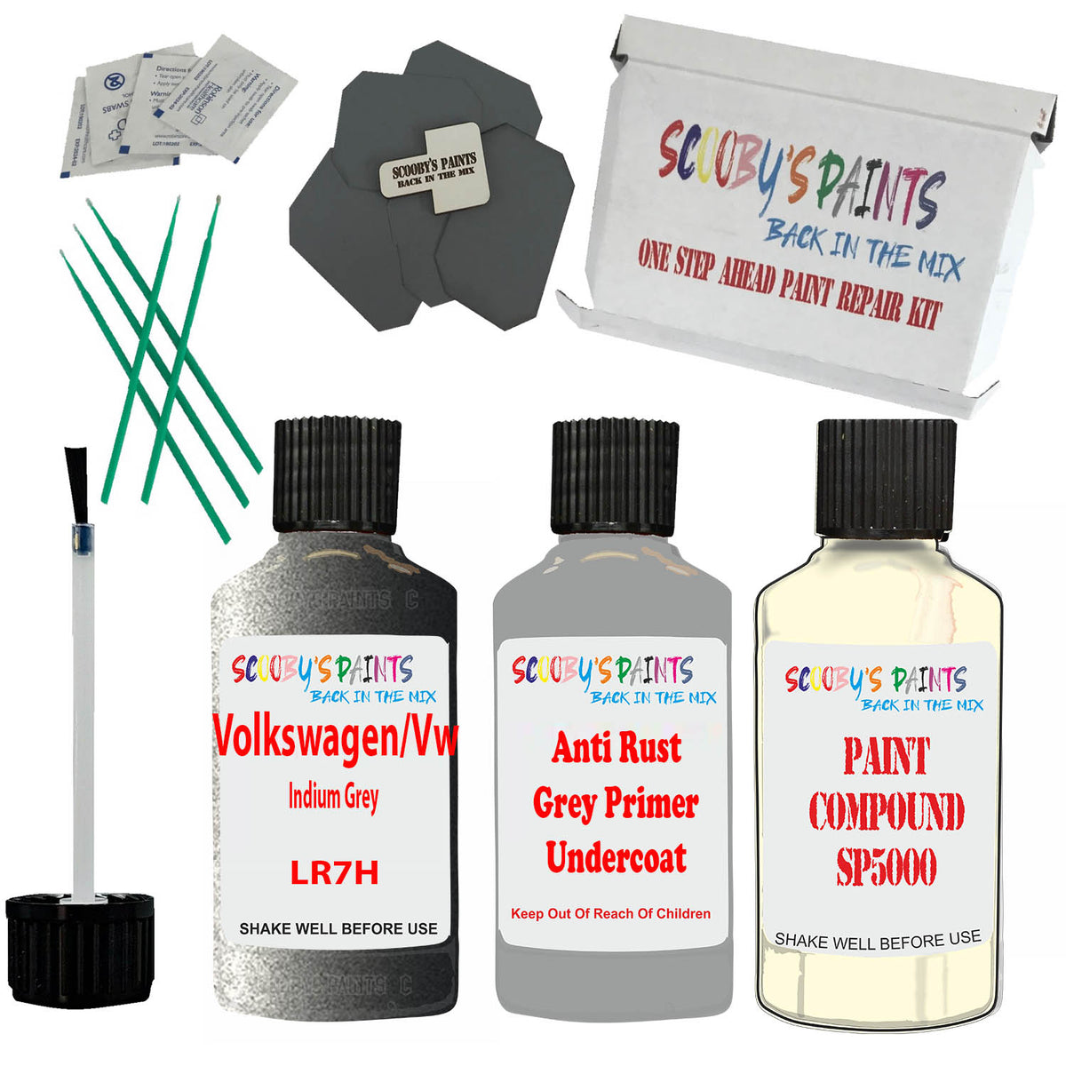 M.A.D. Volkswagen Pepper Grey (LD7R) Touch Up Paint Kit – Brush & Bottle – Made In Germany