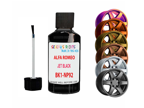 Alloy Wheel Repair Paint For Alfa Romeo Jet Black Bk1-Np92 2001-2023
