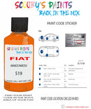 Paint For Fiat/Lancia Panda Cross Arancio Narciso Code 519 Car Touch Up Paint