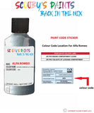alfa romeo 147 azzurro gabbiano blue code location sticker 693 touch up paint 2000 2008