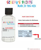alfa romeo 145 bianco santarellina white code location sticker 249 touch up paint 1993 2013
