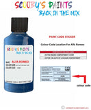 alfa romeo 147 blu daytona blue code location sticker 442b touch up paint 2002 2007