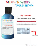 alfa romeo 147 blu montecarlo blue code location sticker 203b touch up paint 2005 2010