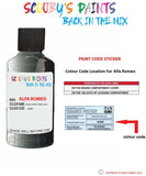 alfa romeo 147 grigio africa grey code location sticker 650a touch up paint 1997 2008