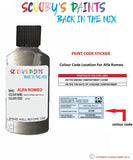 alfa romeo 147 grigio titanio grey code location sticker 613a touch up paint 1994 2008