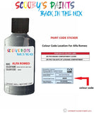 alfa romeo 147 grigio vesuvio grey code location sticker 680a touch up paint 2001 2007
