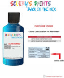 alfa romeo giulia misano blue blue code location sticker 756a touch up paint 2017 2018