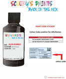 alfa romeo 145 nero black code location sticker 602as touch up paint 1991 2002