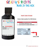 alfa romeo 147 nero carbone 1000 miglia black code location sticker 876b touch up paint 2005 2010