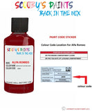 alfa romeo 147 new rosso alfa red code location sticker 289a touch up paint 2005 2017