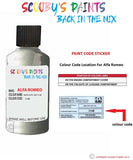 alfa romeo 147 verde artic grey code location sticker 316b touch up paint 1999 2002