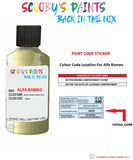 alfa romeo 147 verde gemma green code location sticker 682a touch up paint 2000 2004