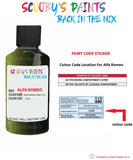 alfa romeo 147 verde minerva green code location sticker 315a touch up paint 1998 2002