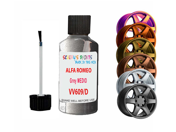 Alloy Wheel Repair Paint For Alfa Romeo Grey Medio Vv609/D 2001-2023