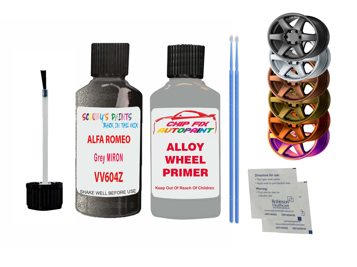 Alloy Wheel Repair Paint For Alfa Romeo Grey Miron Vv604Z