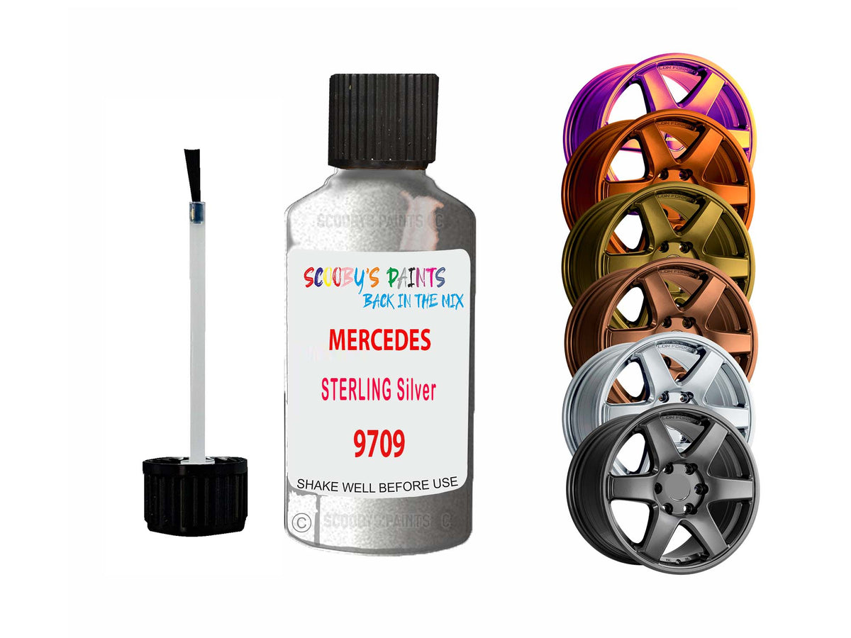 Alloy Wheel Repair Paint For Mercedes Sterling Silver 9709 2001
