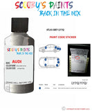 Paint Code Location Sticker for audi a8 l atlas grey code ly7q touch up paint 2001 2006