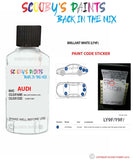 Paint Code Location Sticker for audi tt brillant white code ly9f touch up paint 2001 2004