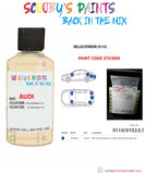 Paint For Audi A8 Hellelfenbein Code 9110 9102 L115 Touch Up Paint