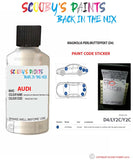 Paint Code Location Sticker for audi a8 magnolia perlmutteffekt code d4 ly2c y2c touch up paint 1996 2003
