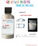 Paint Code Location Sticker for audi a8 melange code ly1t touch up paint 1998 2001
