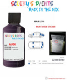 Paint Code Location Sticker for audi a8 merlin code lz3w touch up paint 1999 2003