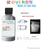 Paint Code Location Sticker for audi tt monza silver code u7 touch up paint 2008 2013