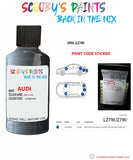 Paint Code Location Sticker for audi a8 opal code lz7m touch up paint 1990 2001
