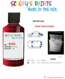 Paint Code Location Sticker for audi a8 l paris red code 2468 touch up paint 2010 2010